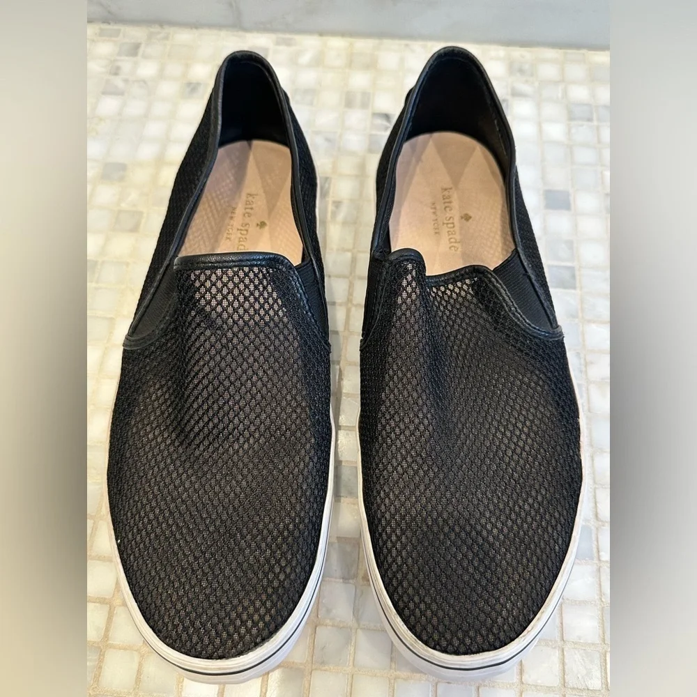 Kate Spade Women’s Black Sallie Mesh Slip-On Sneakers Size 10